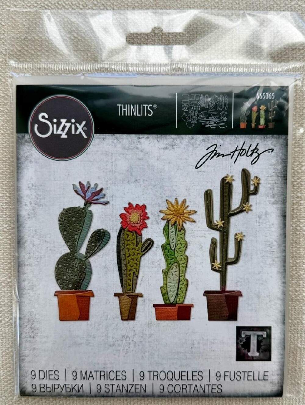 NIB Sizzix Tim Holtz Funky Cactus Thinlits Die Set 665365 BRAND NEW